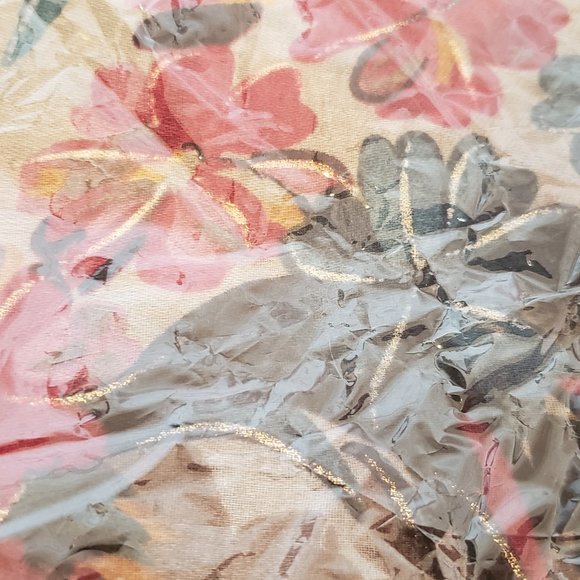 OS janice Khaki Floral Scarf - Picture 6 of 8